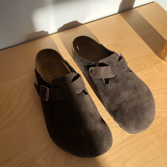 Birkenstock Brown Suede Mules - Picture 2 of 10
